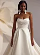 Abito da sposa elegante senza spalline, DALLAS di EVA LENDEL, sfondo floreale.