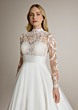 Abito da sposa ASLING in pizzo trasparente e gonna bianca elegante.