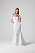 Abito da sposa bianco elegante SAMANTHA con spalle scoperte, Essential Everlasting Collection.