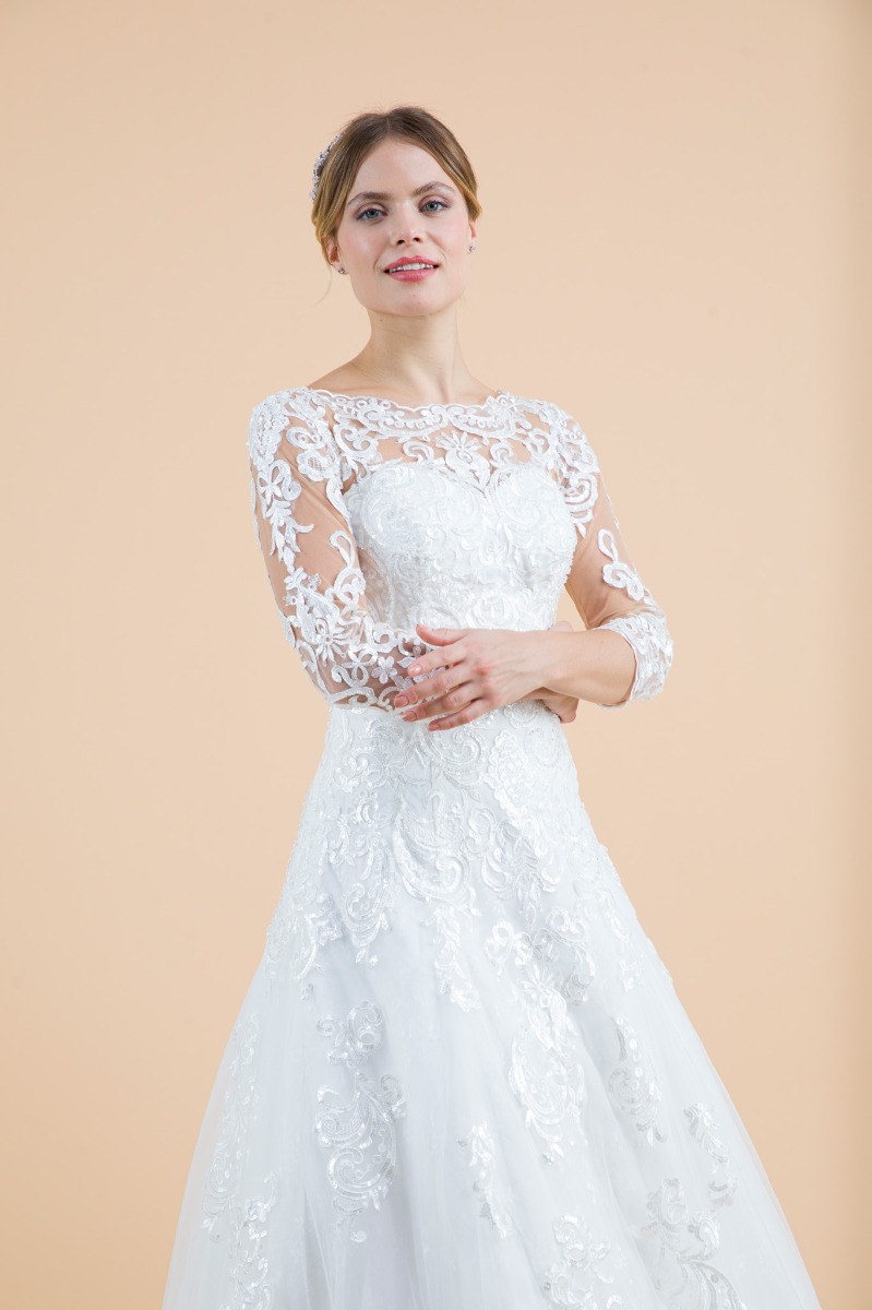 Charmeuse - Abito da sposa in raso di seta, con fodera in poliestere, 111,8 cm, colore: Verde mela